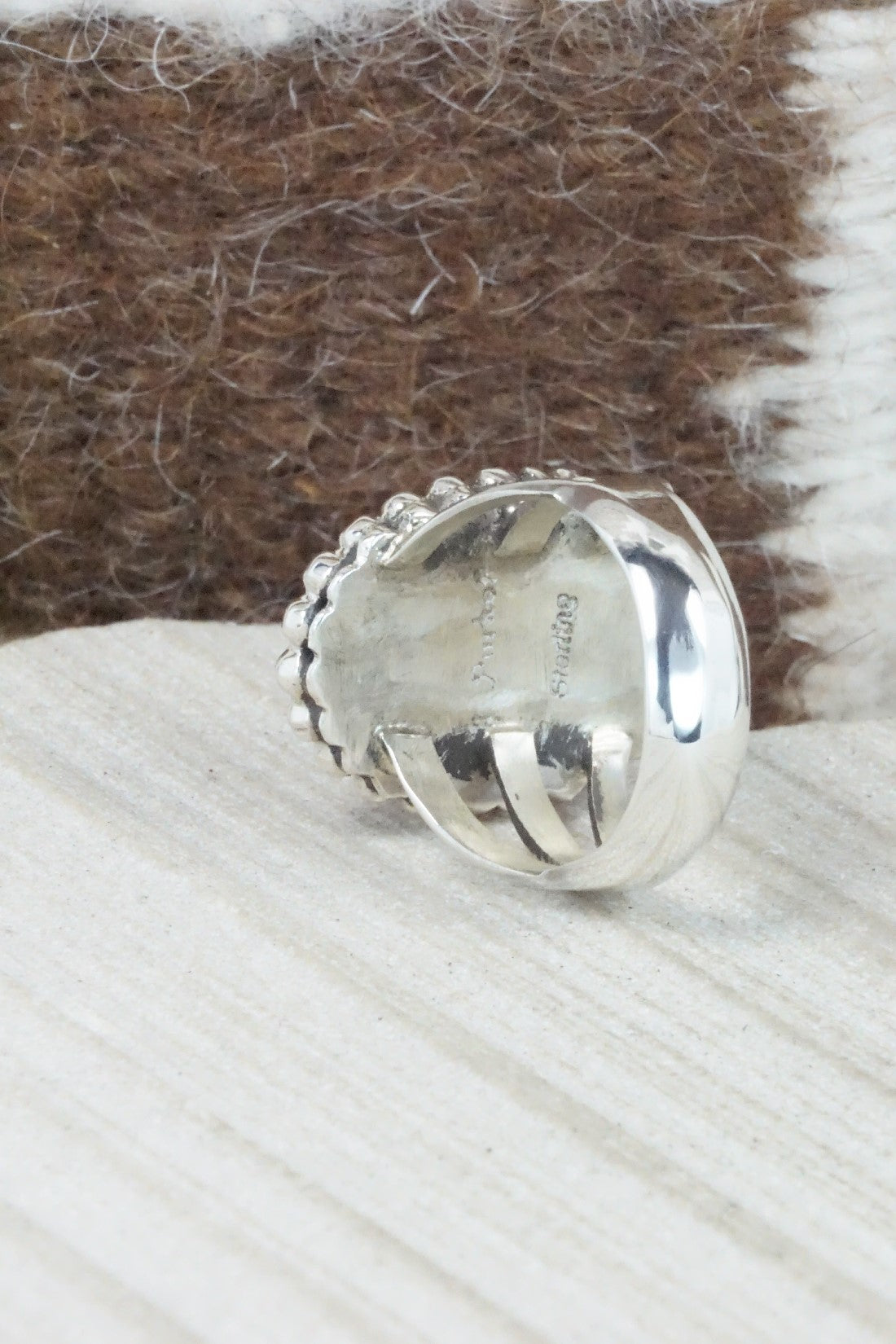 Spiny Oyster, Turquoise & Sterling Silver Ring - Sandra Parkett - Size 8.5