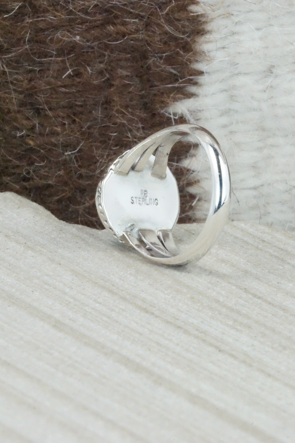 Turquoise & Sterling Silver Ring - Jamie Saunders - Size 8.5