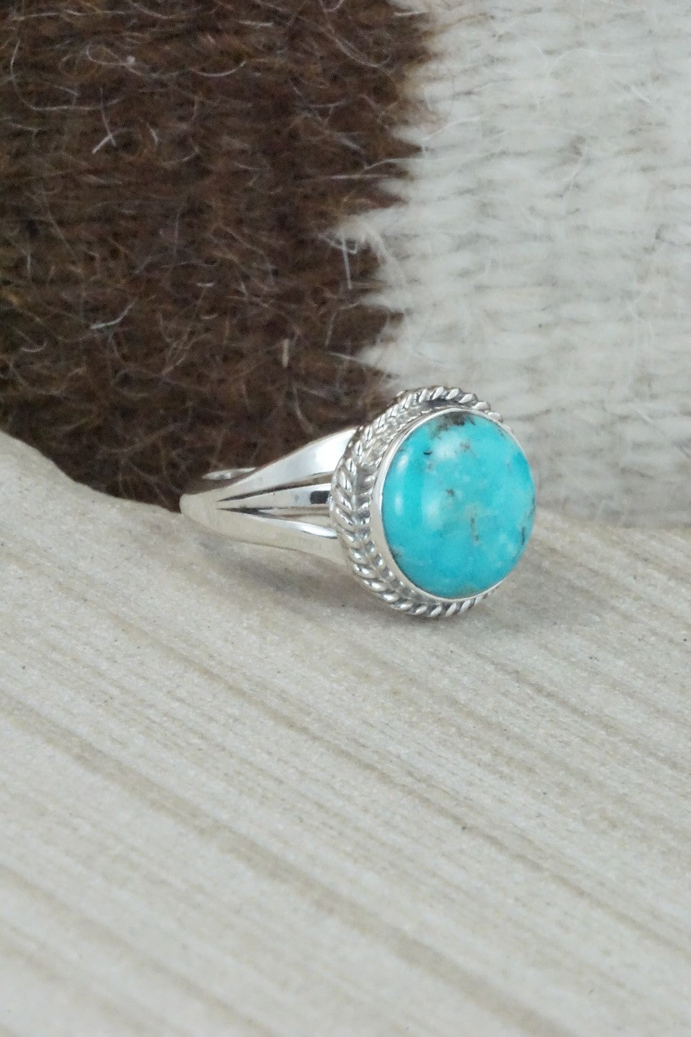 Turquoise & Sterling Silver Ring - Jamie Saunders - Size 8.5