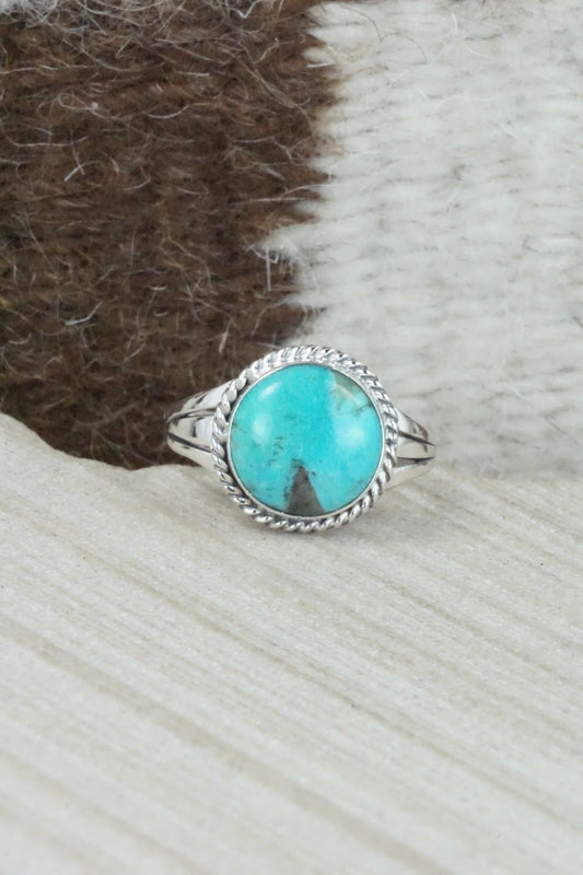Turquoise & Sterling Silver Ring - Jamie Saunders - Size 9