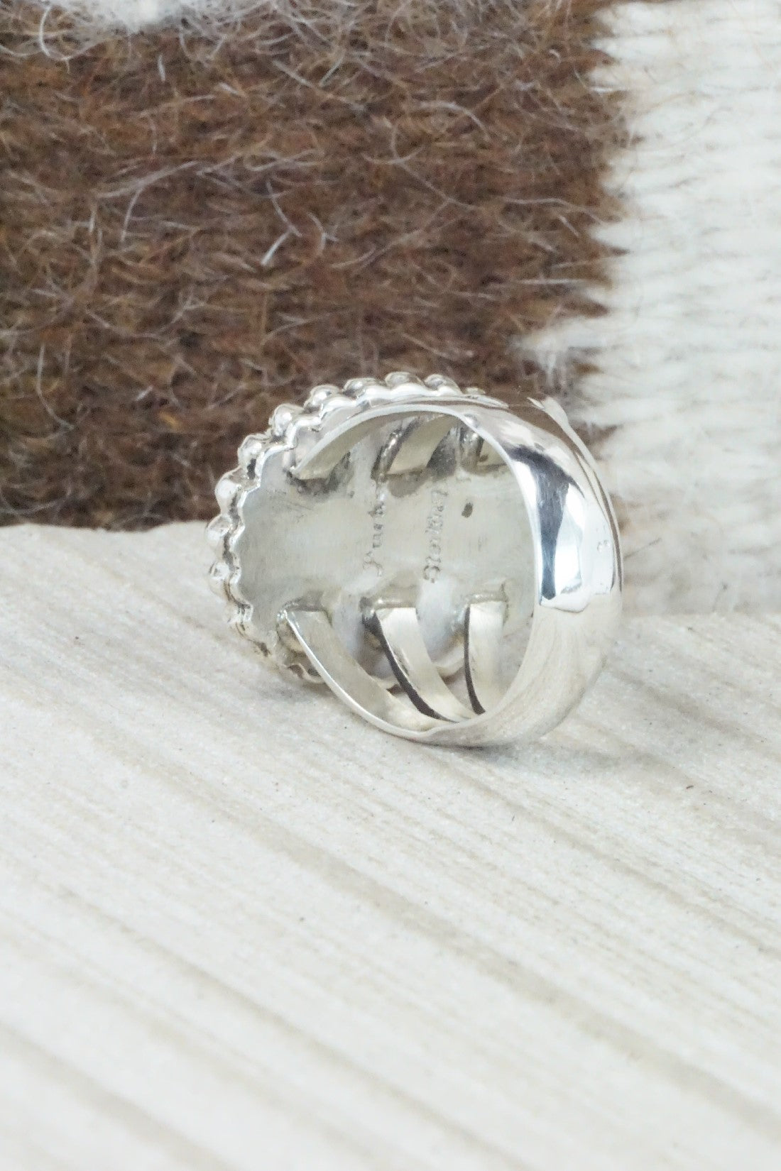 Spiny Oyster, Turquoise & Sterling Silver Ring - Sandra Parkett - Size 7