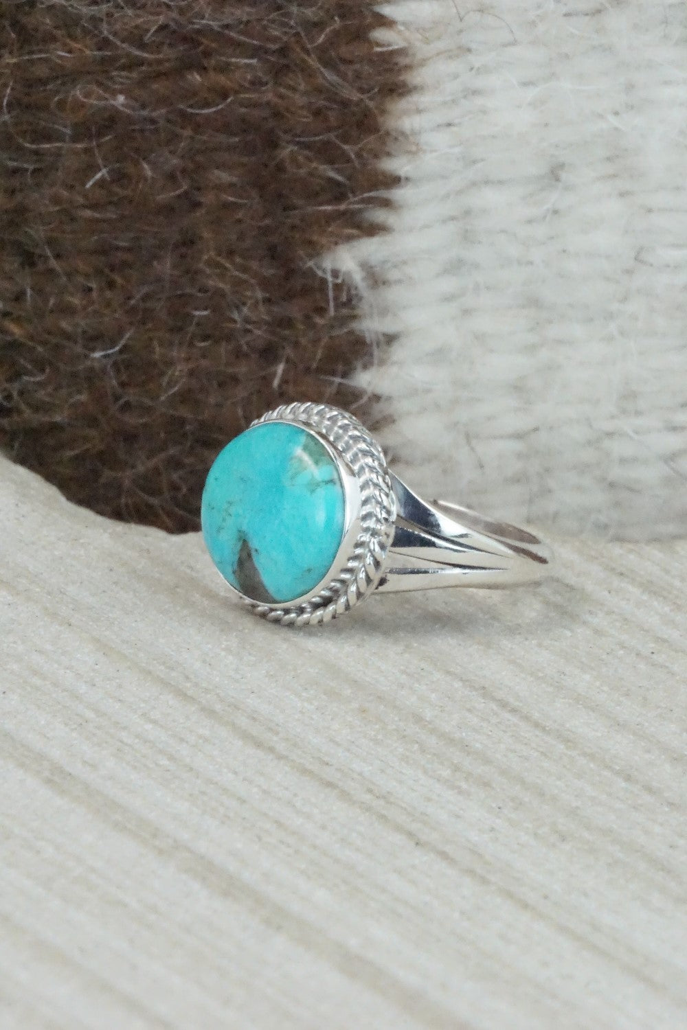 Turquoise & Sterling Silver Ring - Jamie Saunders - Size 9