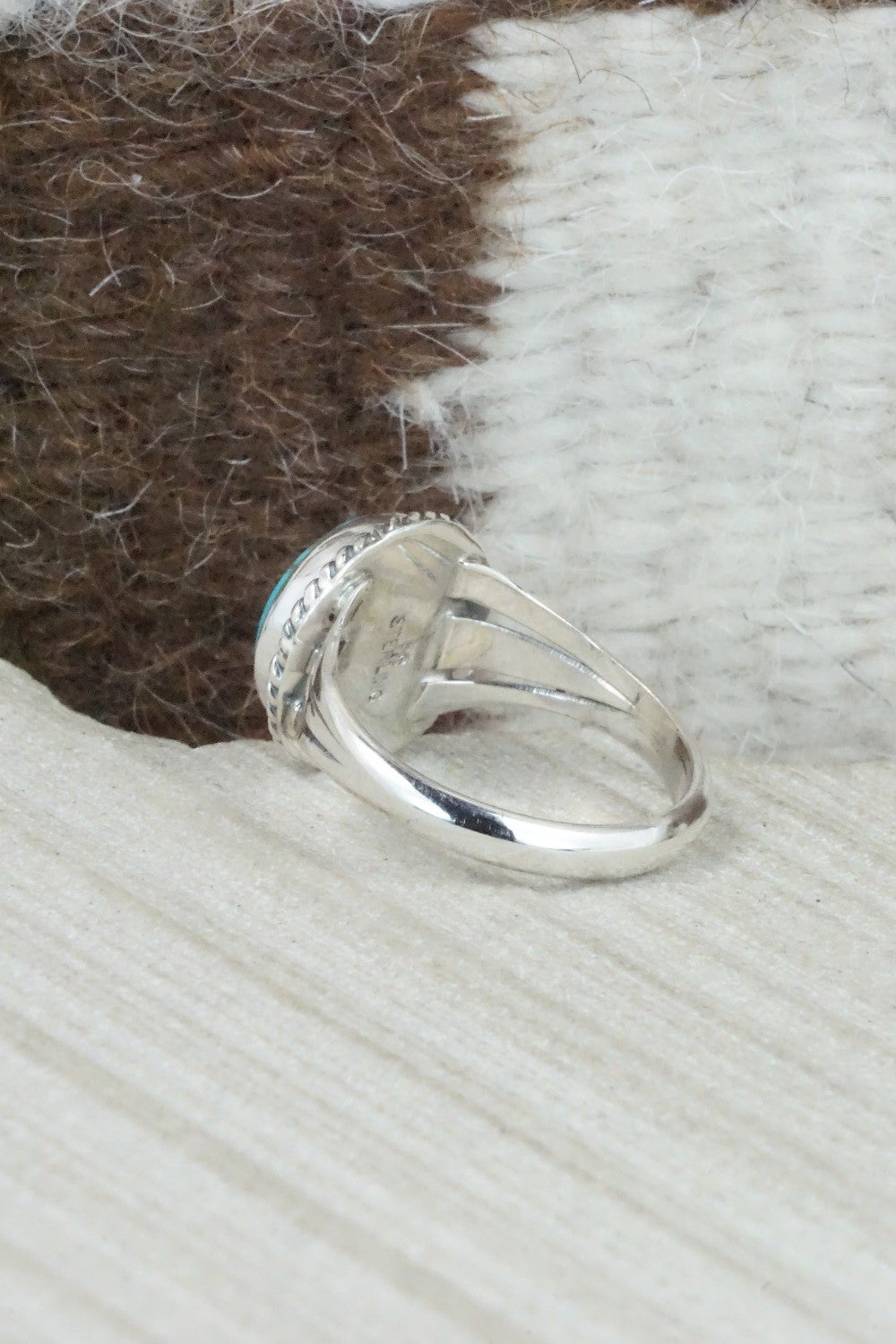 Turquoise & Sterling Silver Ring - Jamie Saunders - Size 9