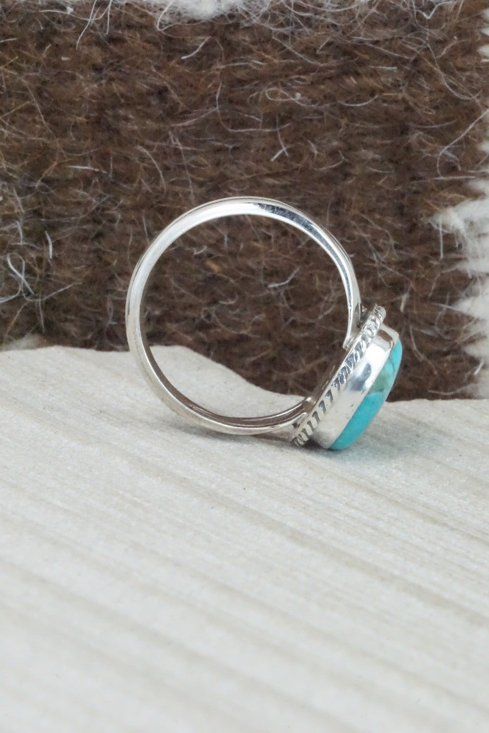 Turquoise & Sterling Silver Ring - Jamie Saunders - Size 9