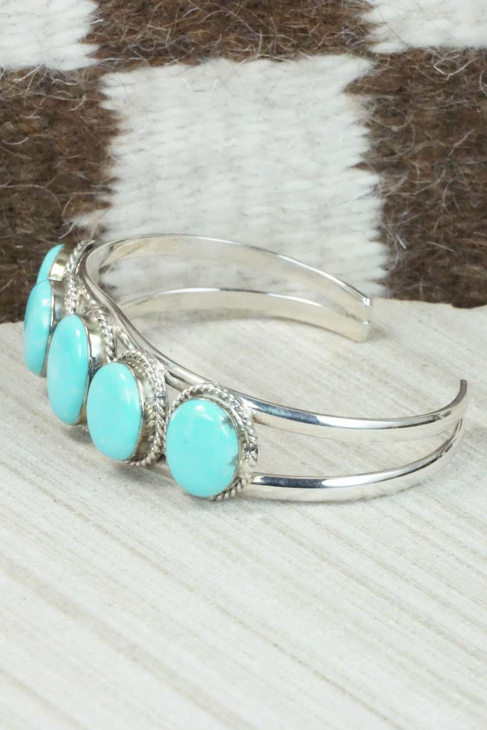Turquoise & Sterling Silver Bracelet - Navajo