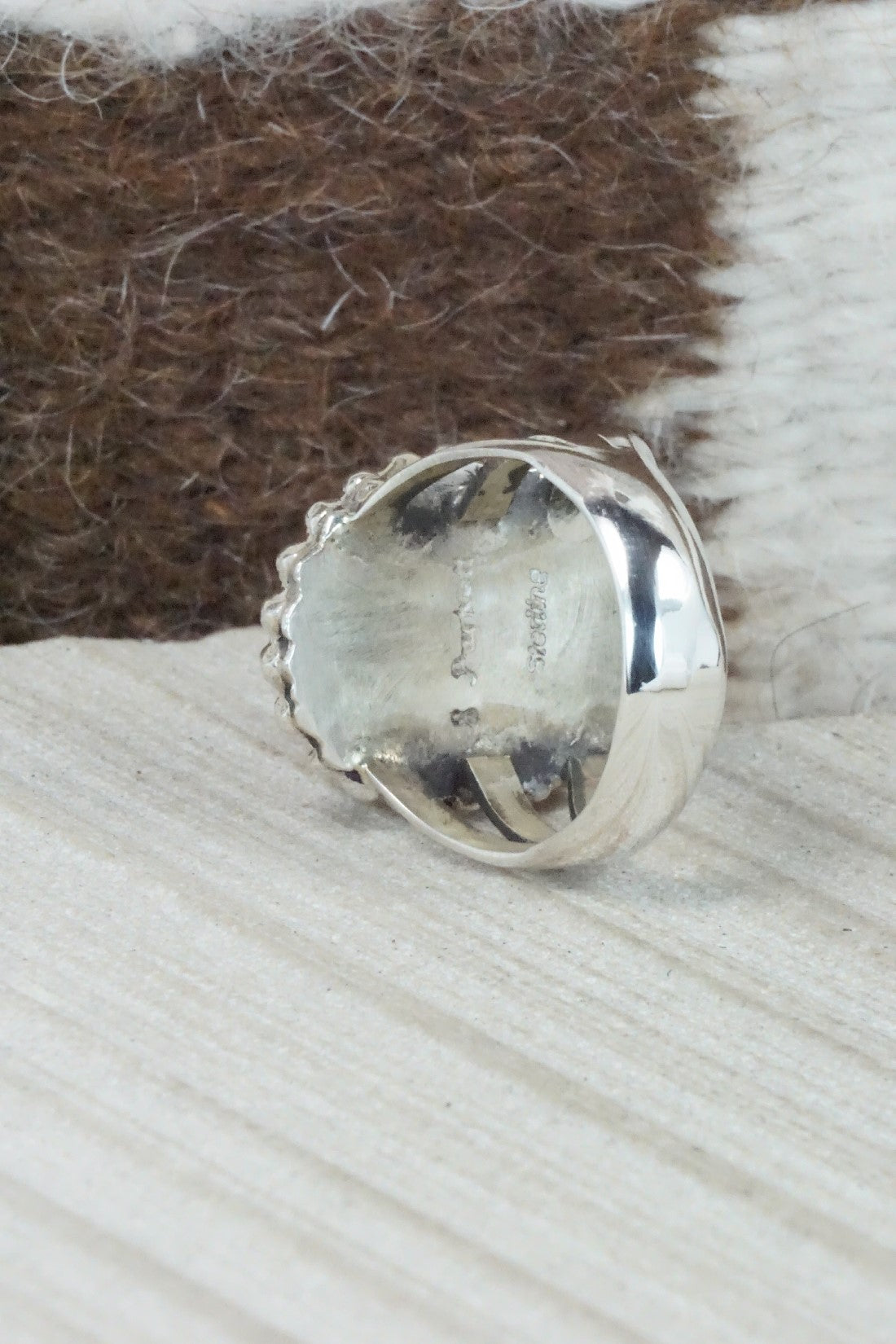 Spiny Oyster, Turquoise & Sterling Silver Ring - Sandra Parkett - Size 7.25