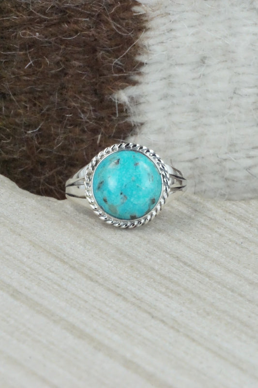 Turquoise & Sterling Silver Ring - Jamie Saunders - Size 9.5