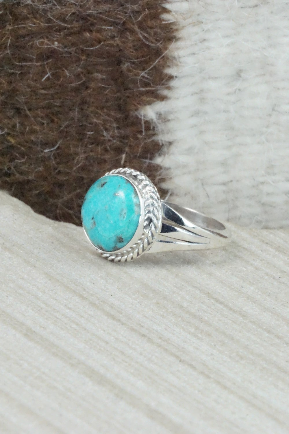 Turquoise & Sterling Silver Ring - Jamie Saunders - Size 9.5