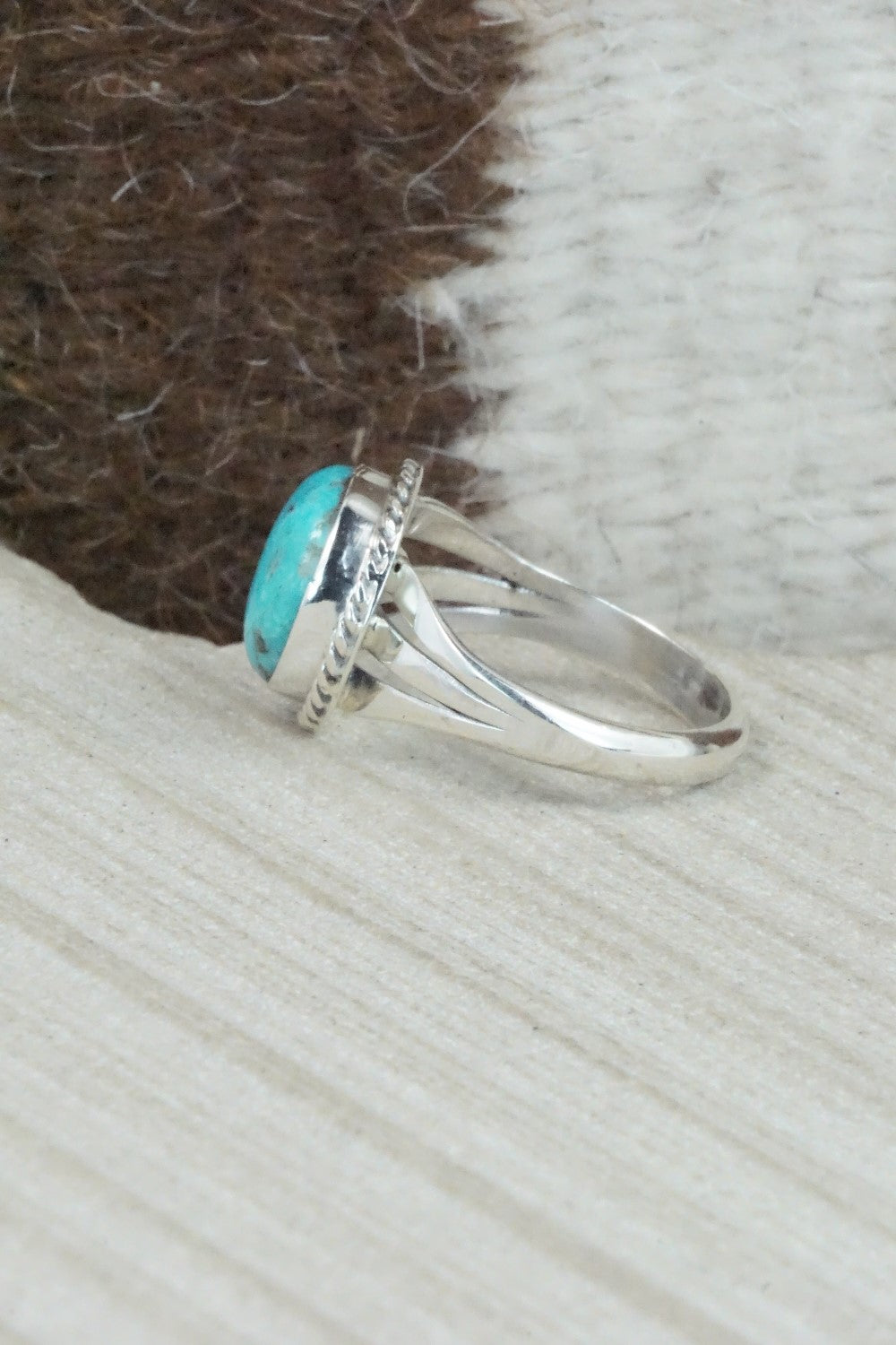Turquoise & Sterling Silver Ring - Jamie Saunders - Size 9.5