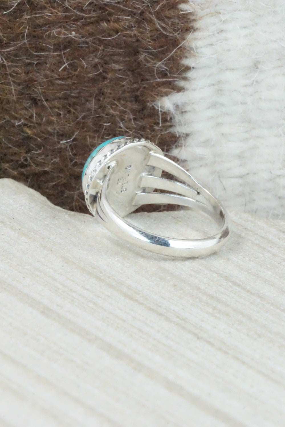 Turquoise & Sterling Silver Ring - Jamie Saunders - Size 9.5