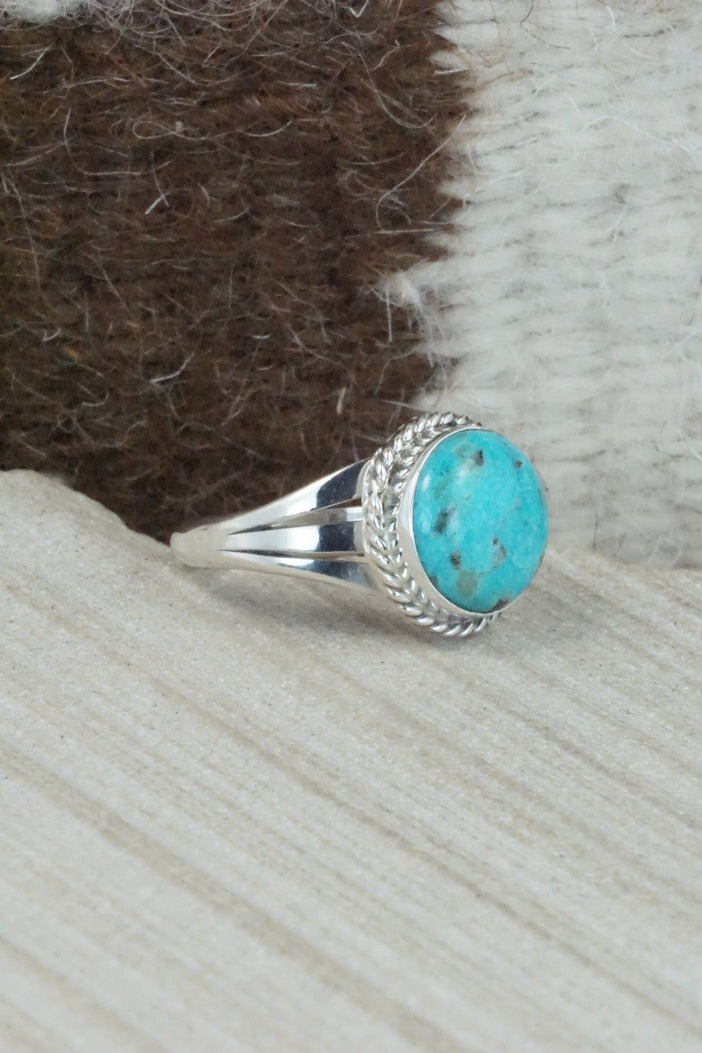 Turquoise & Sterling Silver Ring - Jamie Saunders - Size 9.5