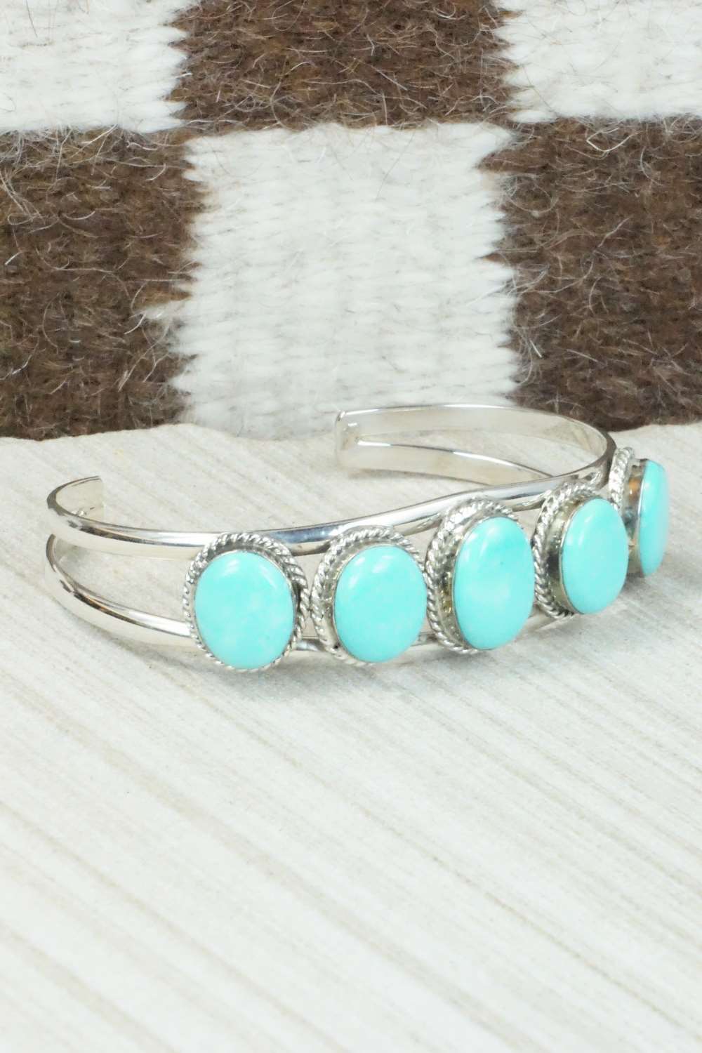 Turquoise & Sterling Silver Bracelet - Navajo
