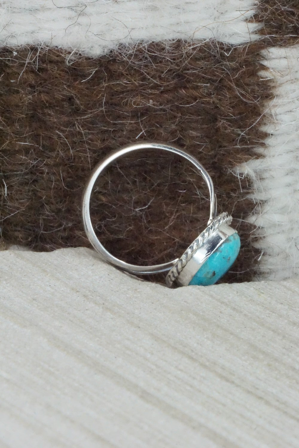 Turquoise & Sterling Silver Ring - Jamie Saunders - Size 9.5