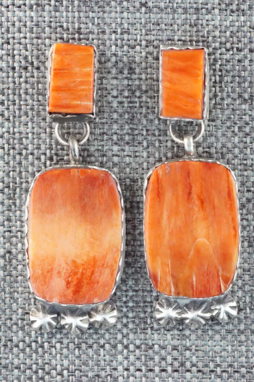 Spiny Oyster & Sterling Silver Earrings - Selina Warner