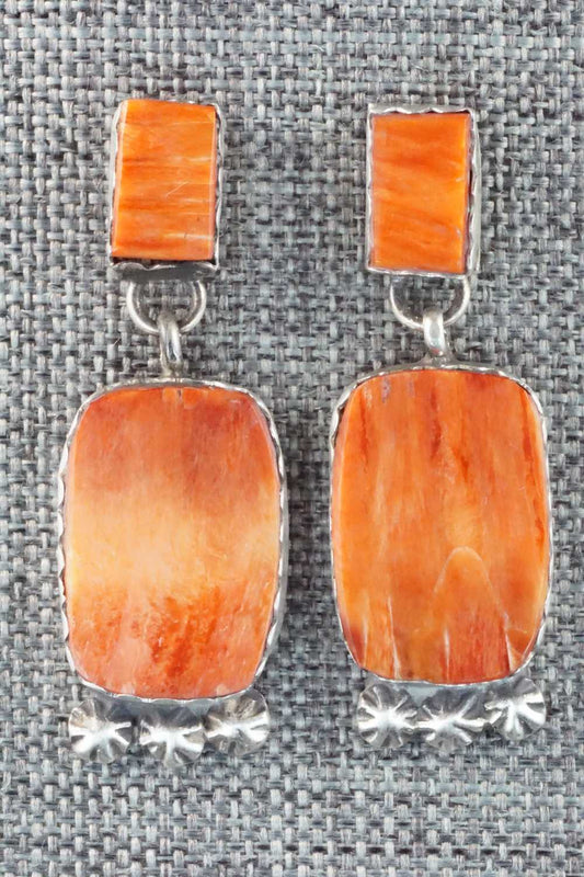 Spiny Oyster & Sterling Silver Earrings - Selina Warner