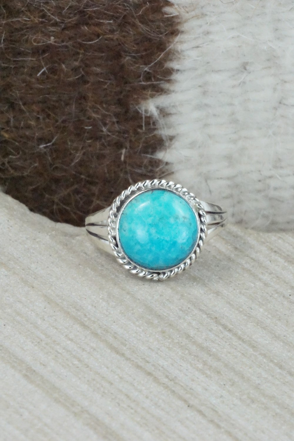 Turquoise & Sterling Silver Ring - Jamie Saunders - Size 9.5