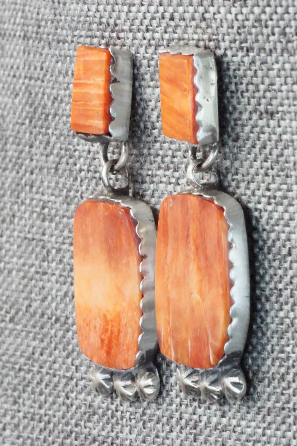 Spiny Oyster & Sterling Silver Earrings - Selina Warner
