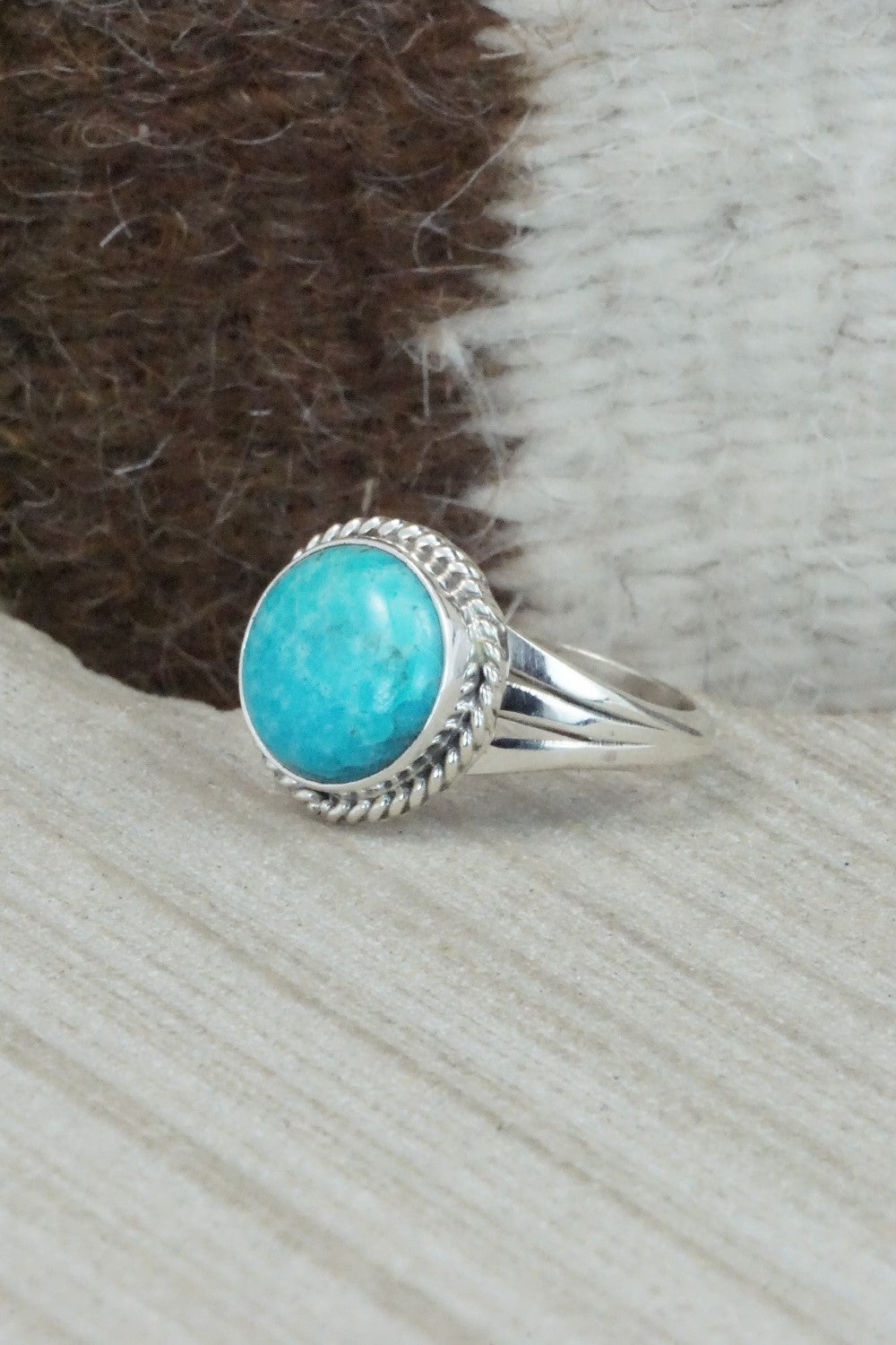 Turquoise & Sterling Silver Ring - Jamie Saunders - Size 9.5
