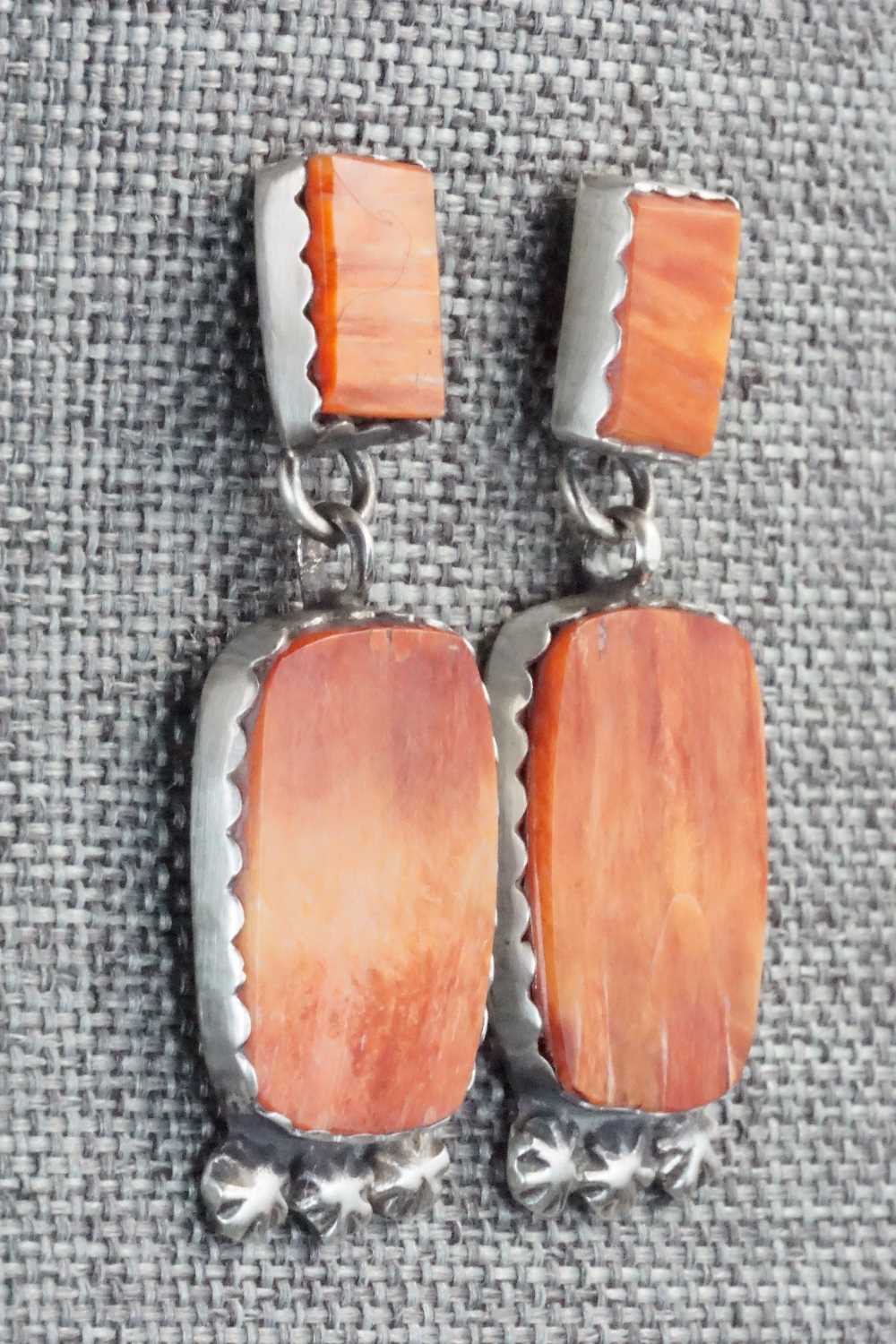 Spiny Oyster & Sterling Silver Earrings - Selina Warner