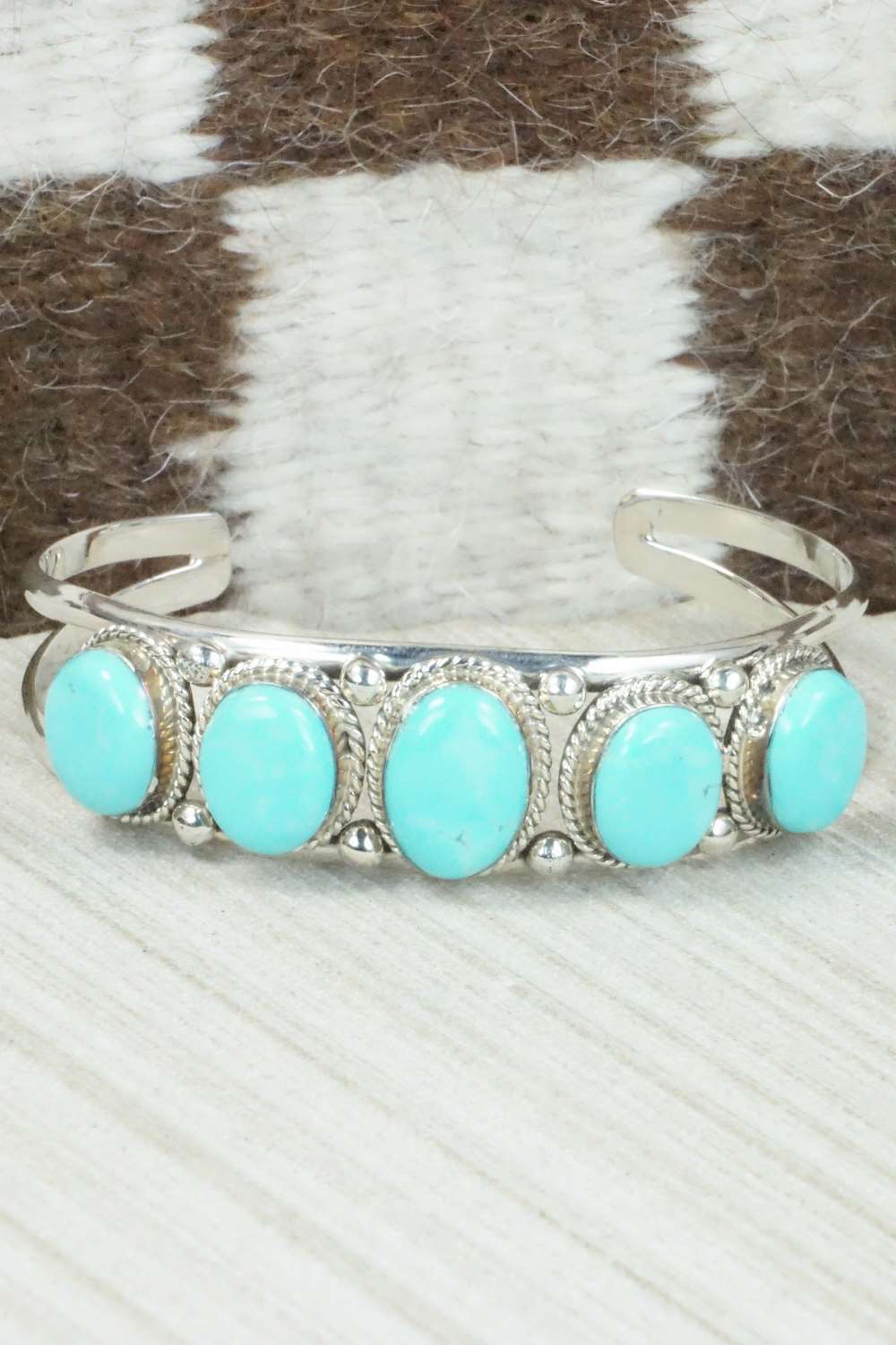 Turquoise & Sterling Silver Bracelet - Navajo