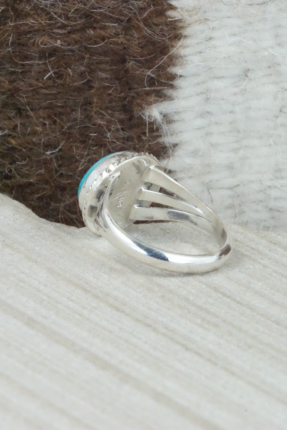 Turquoise & Sterling Silver Ring - Jamie Saunders - Size 9.5