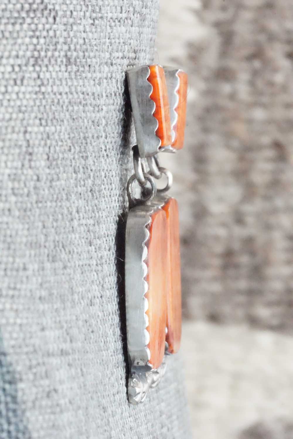 Spiny Oyster & Sterling Silver Earrings - Selina Warner