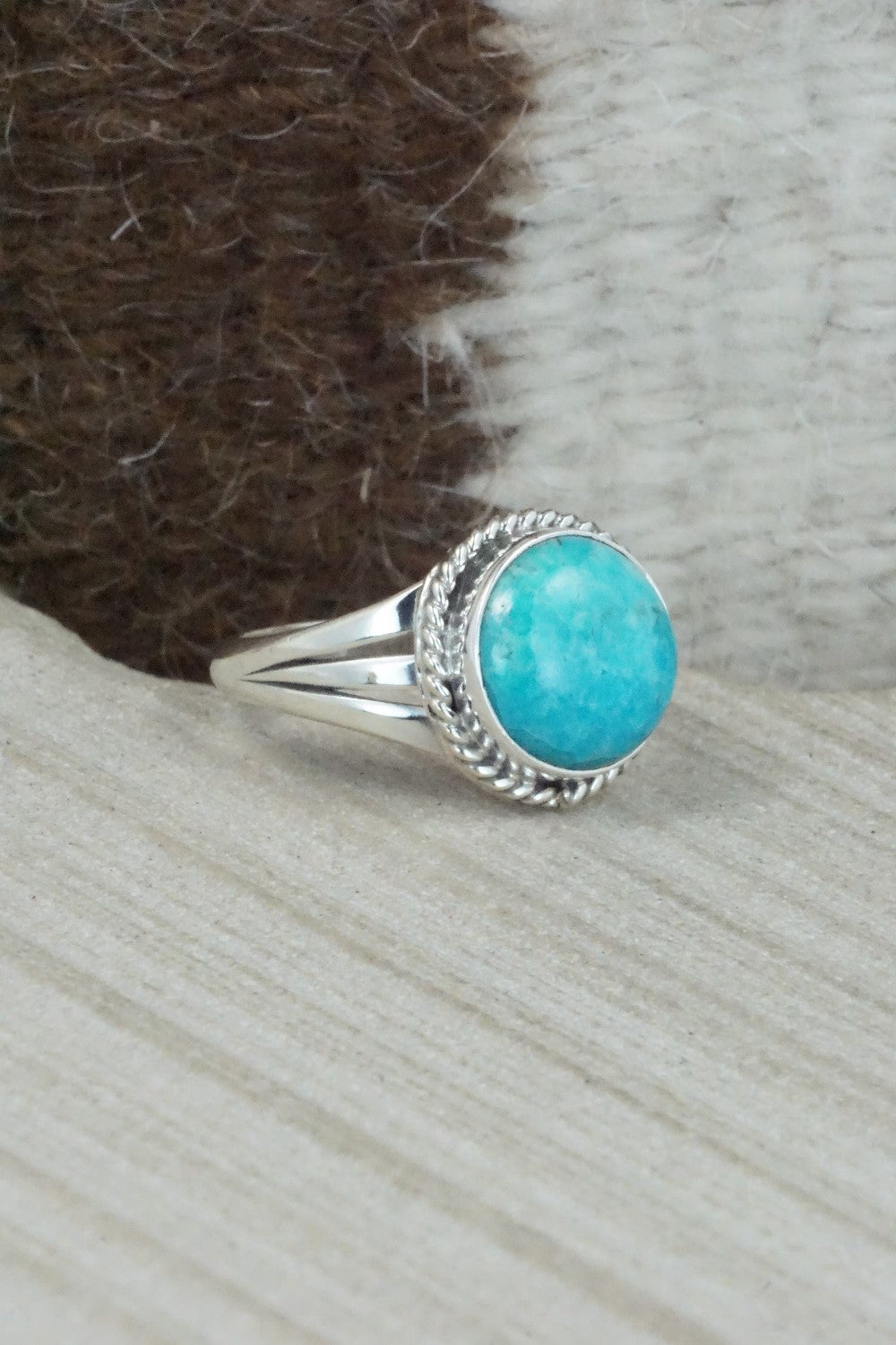 Turquoise & Sterling Silver Ring - Jamie Saunders - Size 9.5