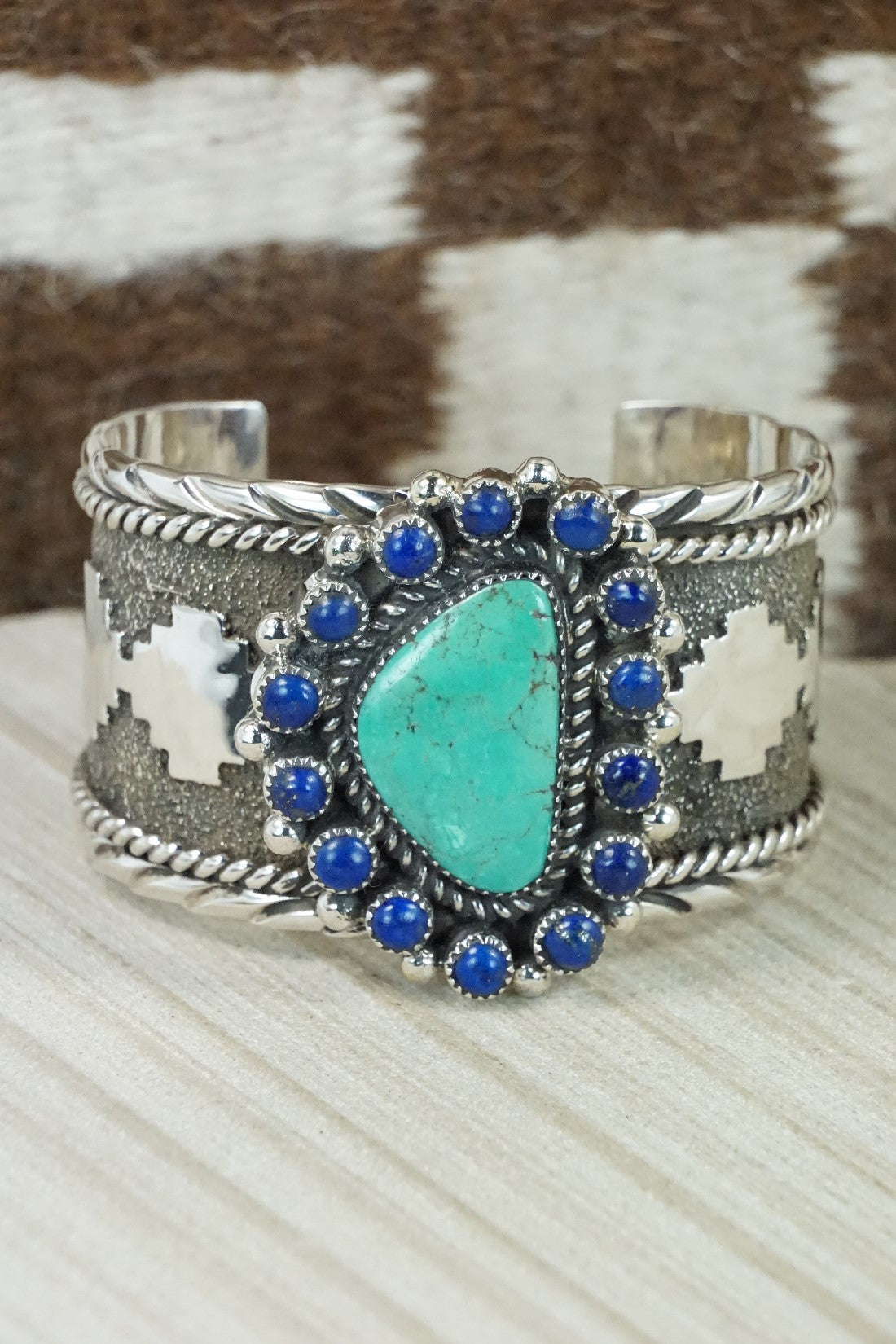 Turquoise, Lapis & Sterling Silver Bracelet - Sandra Parkett