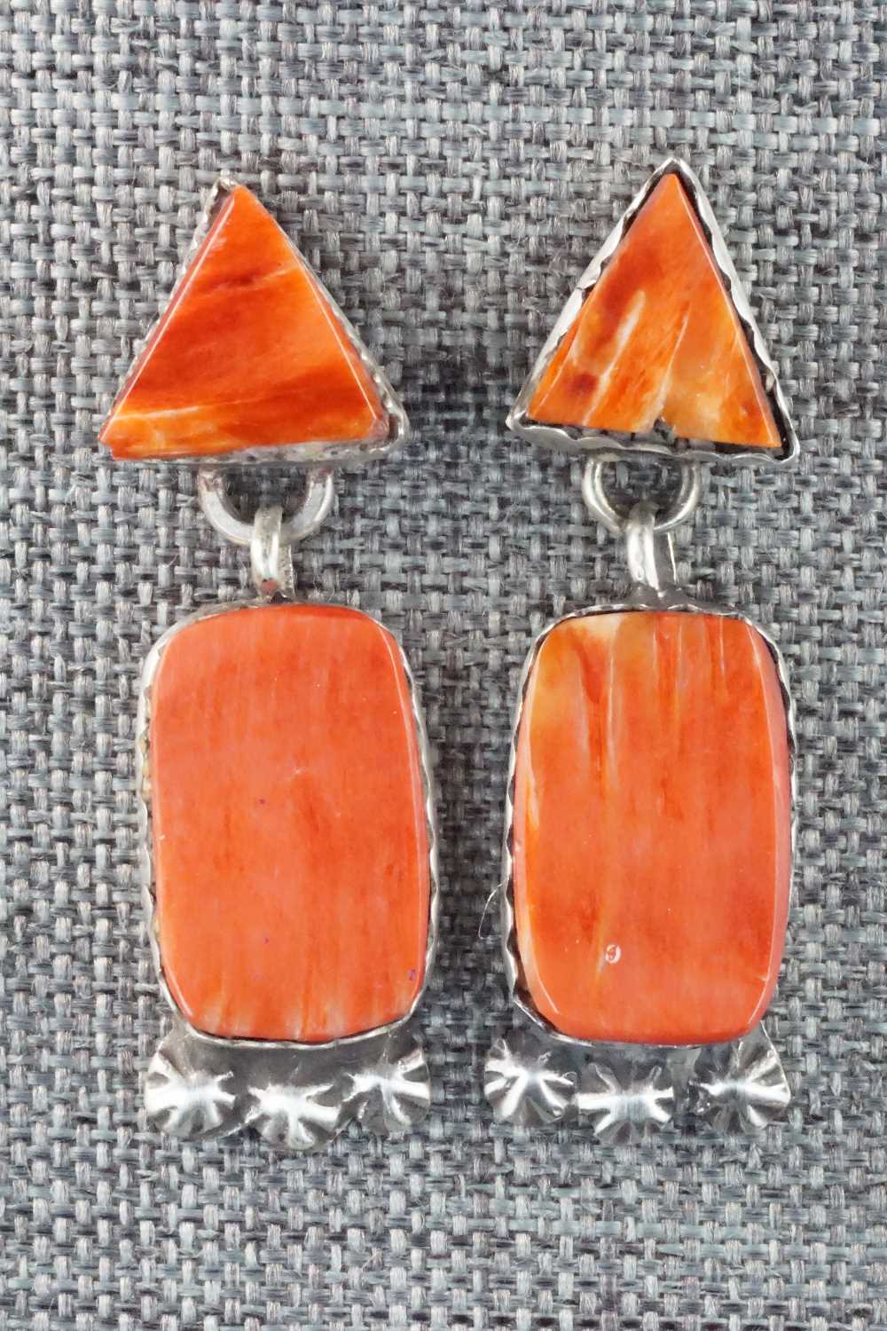 Spiny Oyster & Sterling Silver Earrings - Selina Warner
