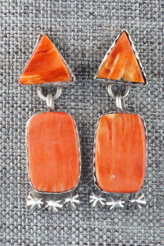 Spiny Oyster & Sterling Silver Earrings - Selina Warner