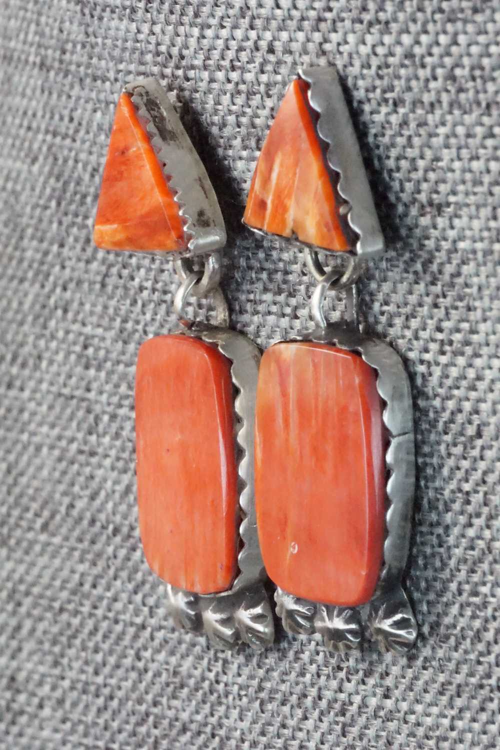 Spiny Oyster & Sterling Silver Earrings - Selina Warner