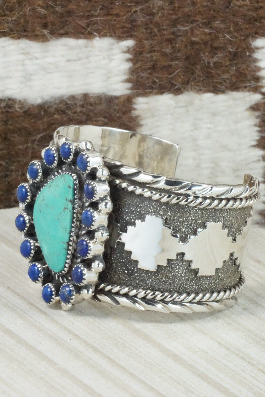 Turquoise, Lapis & Sterling Silver Bracelet - Sandra Parkett