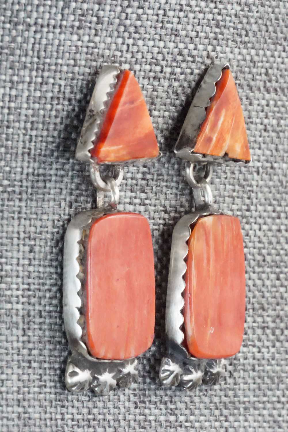 Spiny Oyster & Sterling Silver Earrings - Selina Warner