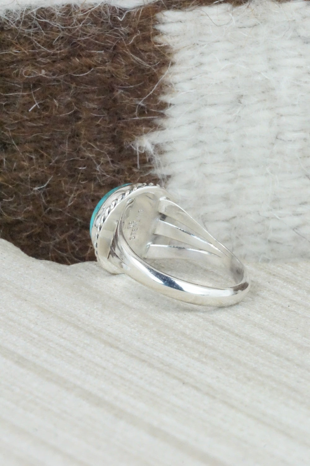 Turquoise & Sterling Silver Ring - Jamie Saunders - Size 9.75