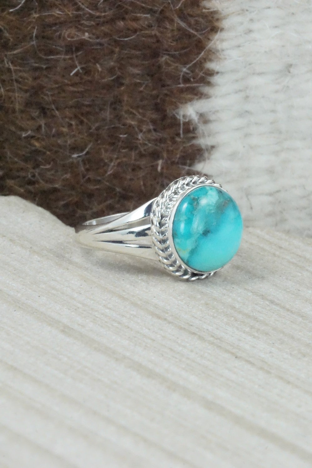 Turquoise & Sterling Silver Ring - Jamie Saunders - Size 9.75