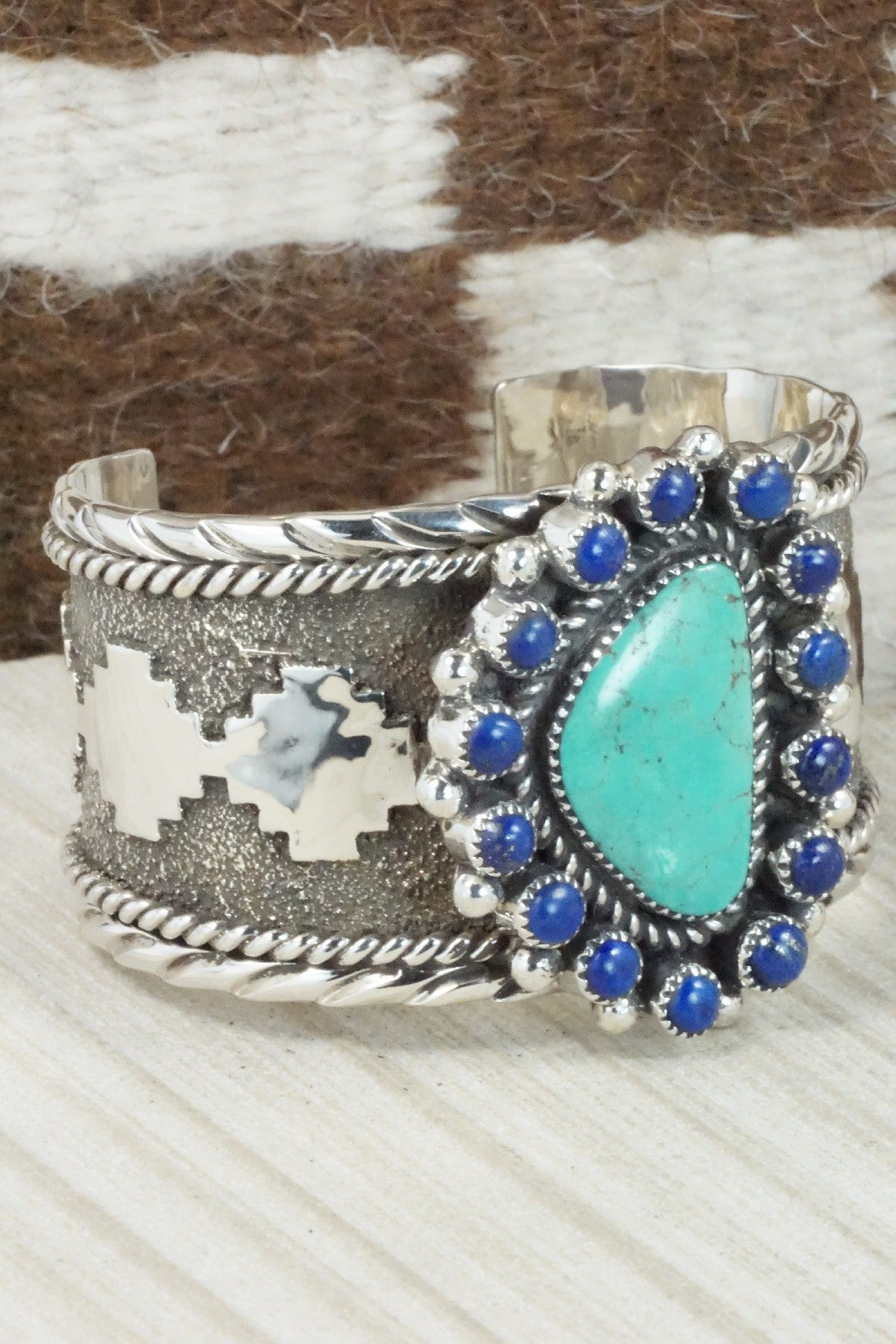 Turquoise, Lapis & Sterling Silver Bracelet - Sandra Parkett