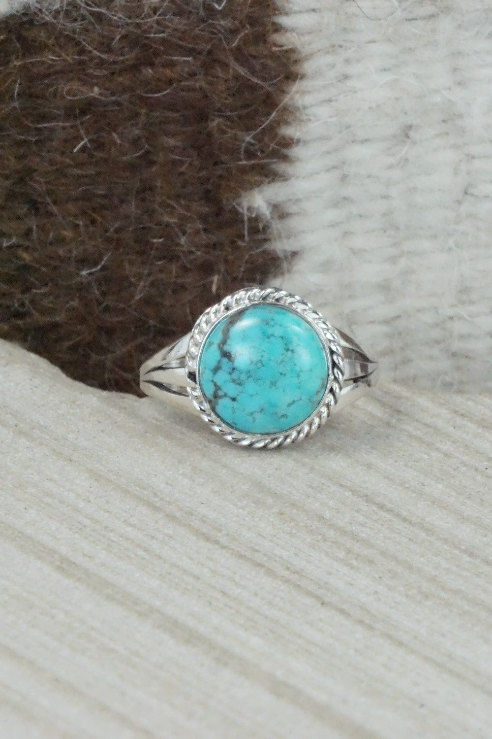Turquoise & Sterling Silver Ring - Jamie Saunders - Size 10.5