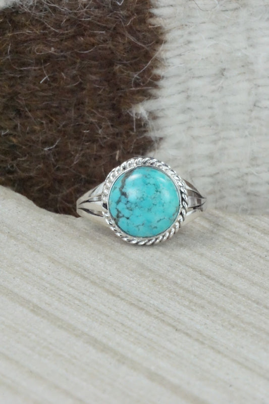 Turquoise & Sterling Silver Ring - Jamie Saunders - Size 10.5