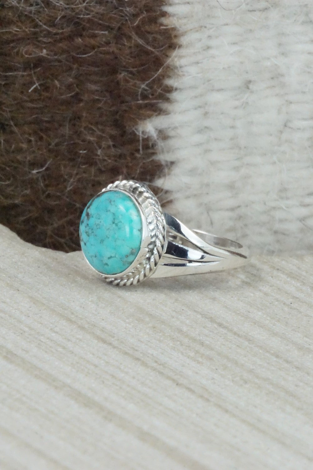 Turquoise & Sterling Silver Ring - Jamie Saunders - Size 10.5
