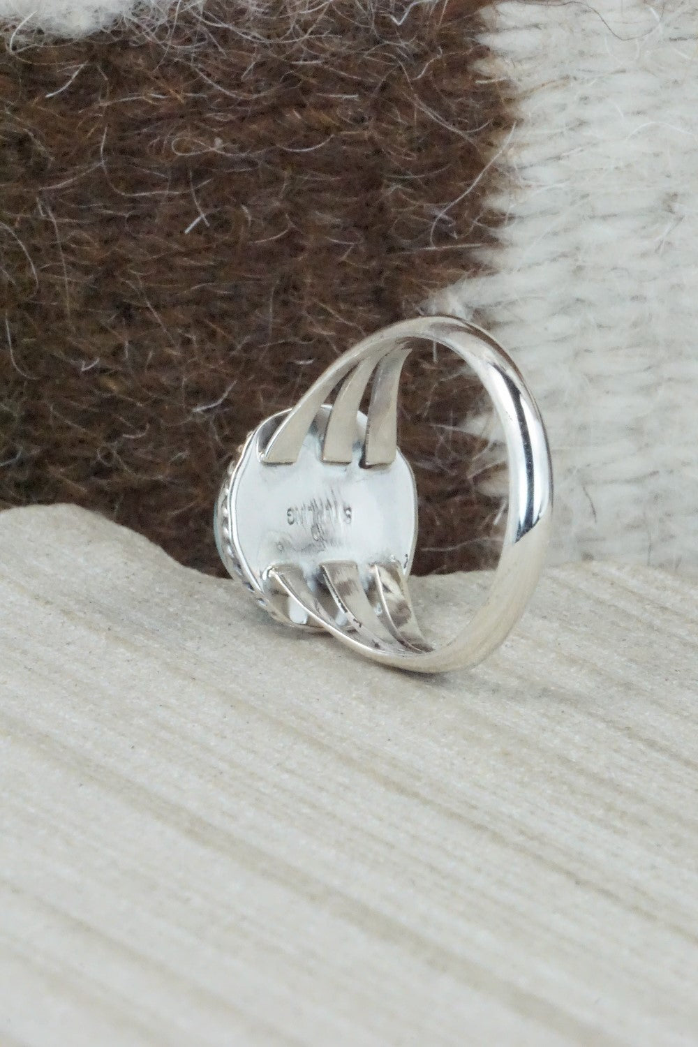 Turquoise & Sterling Silver Ring - Jamie Saunders - Size 10.5