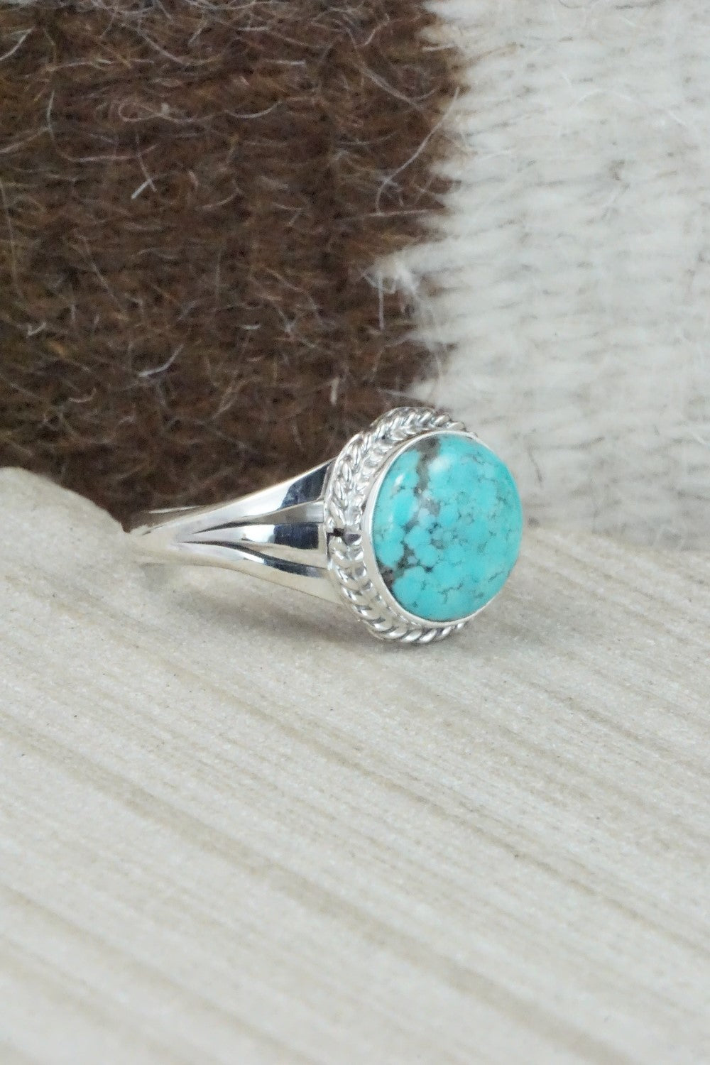 Turquoise & Sterling Silver Ring - Jamie Saunders - Size 10.5