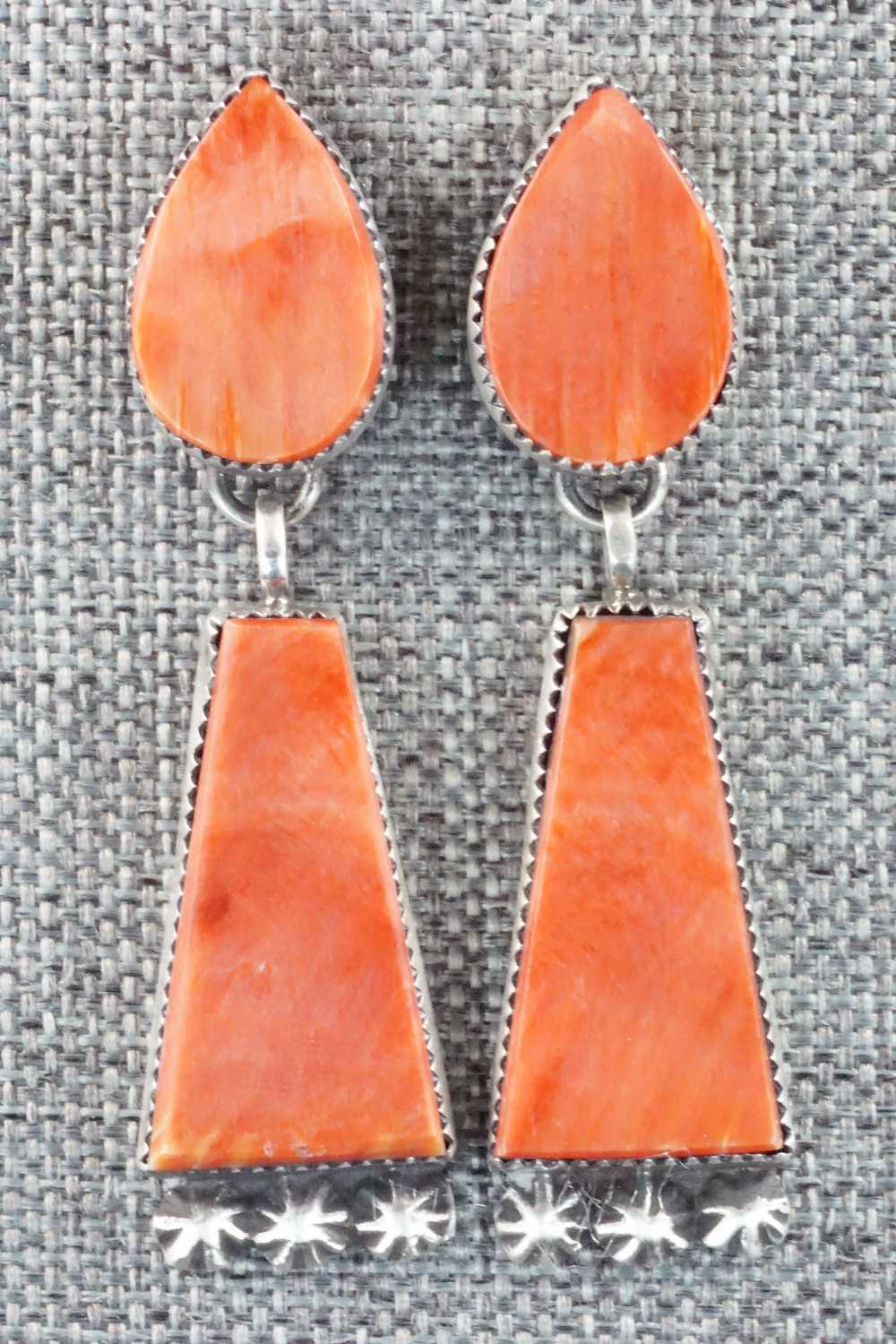 Spiny Oyster & Sterling Silver Earrings - Selina Warner