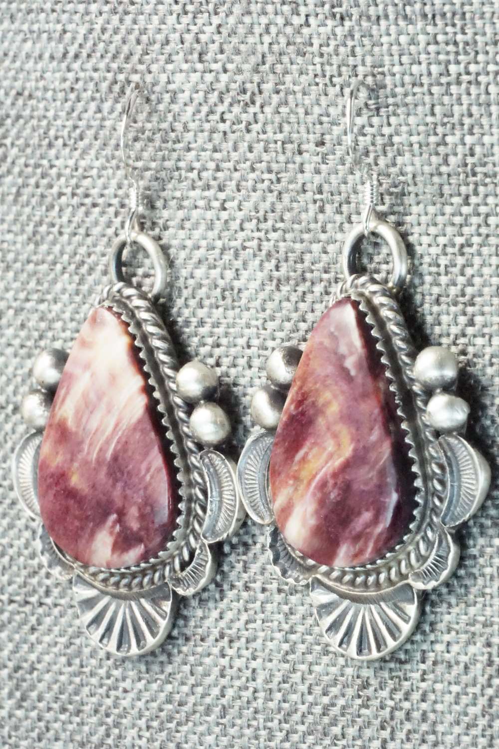 Spiny Oyster & Sterling Silver Earrings - Kevin Billah