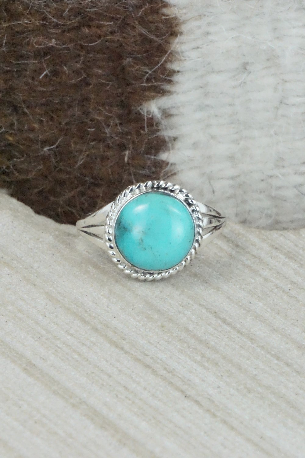 Turquoise & Sterling Silver Ring - Jamie Saunders - Size 10.5