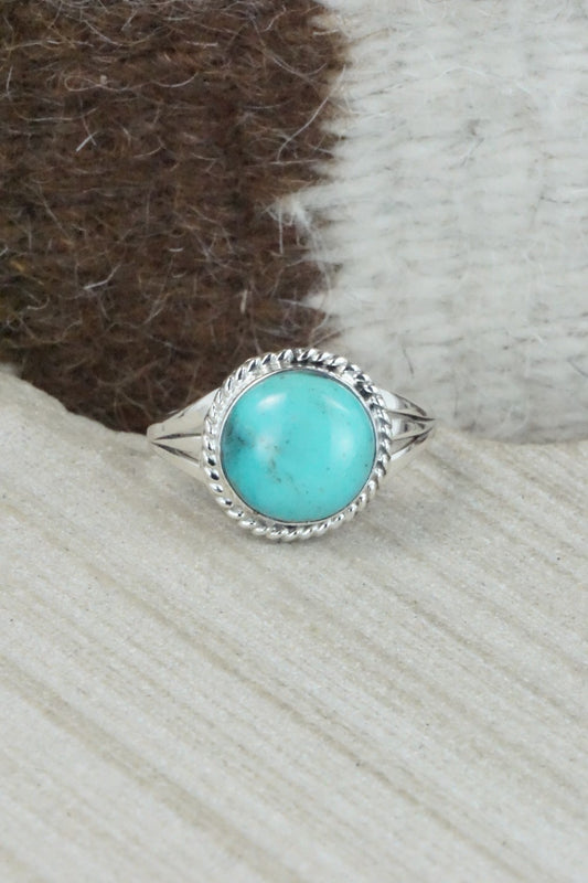 Turquoise & Sterling Silver Ring - Jamie Saunders - Size 10.5