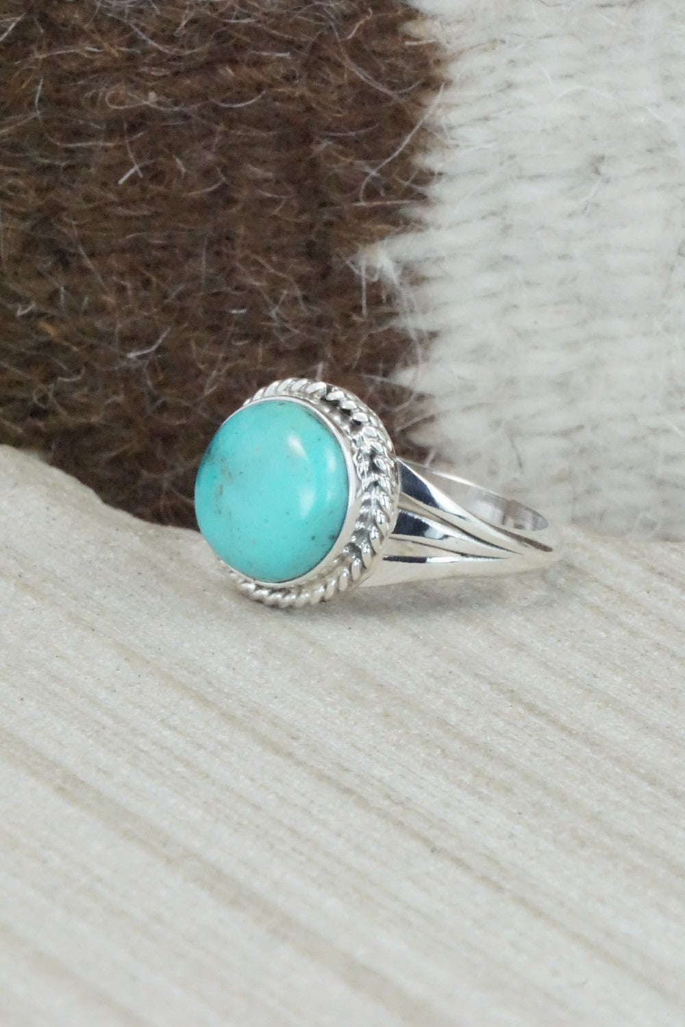 Turquoise & Sterling Silver Ring - Jamie Saunders - Size 10.5
