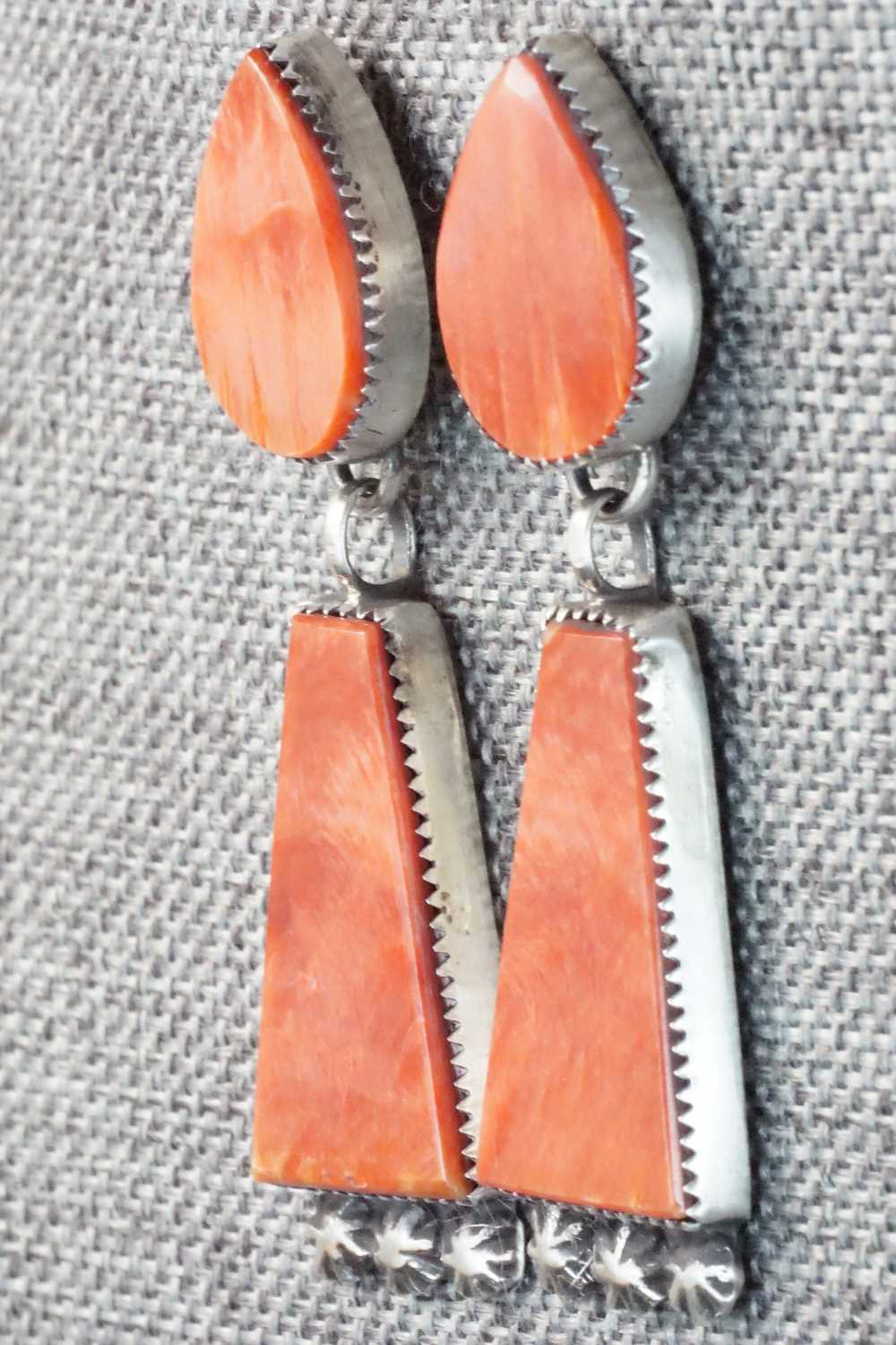 Spiny Oyster & Sterling Silver Earrings - Selina Warner