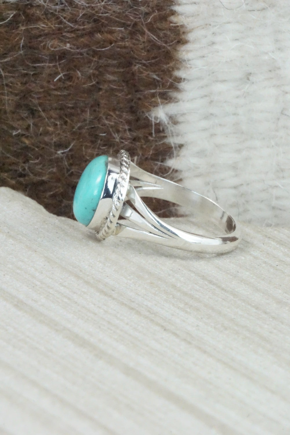 Turquoise & Sterling Silver Ring - Jamie Saunders - Size 10.5