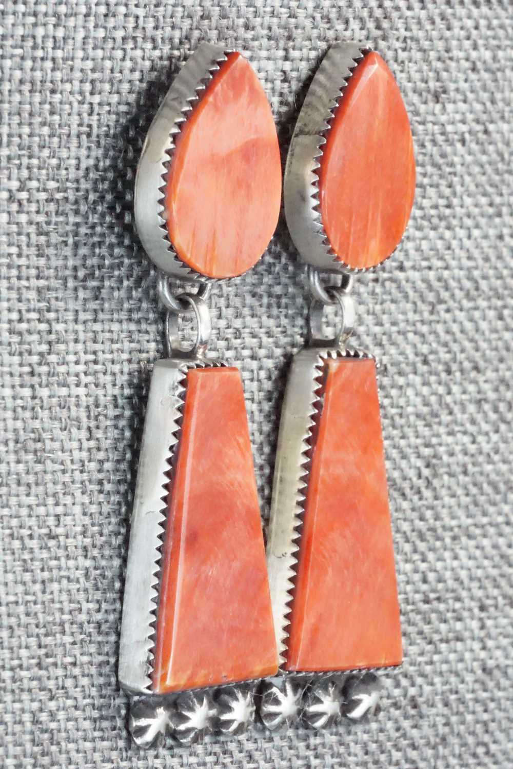 Spiny Oyster & Sterling Silver Earrings - Selina Warner