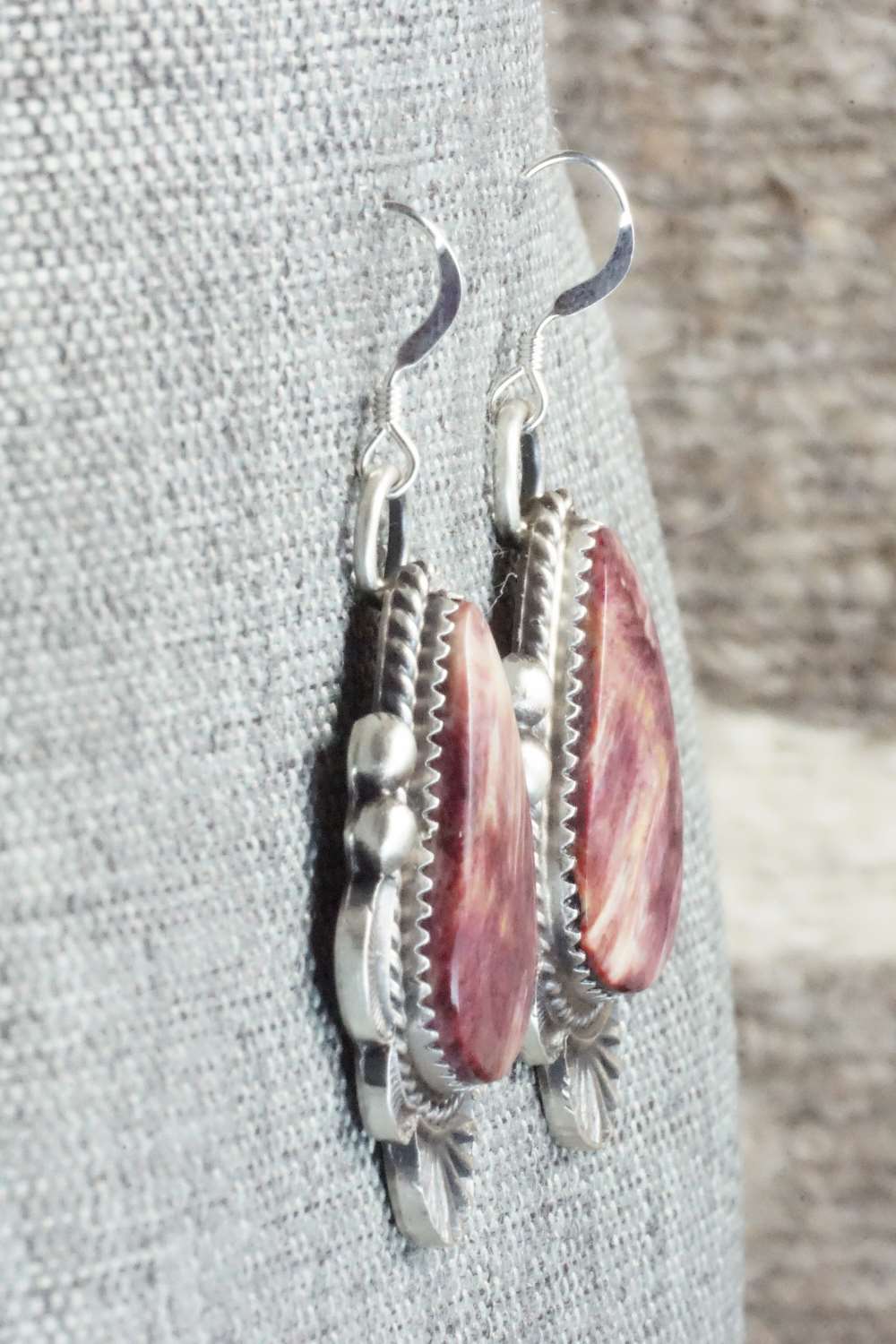 Spiny Oyster & Sterling Silver Earrings - Kevin Billah